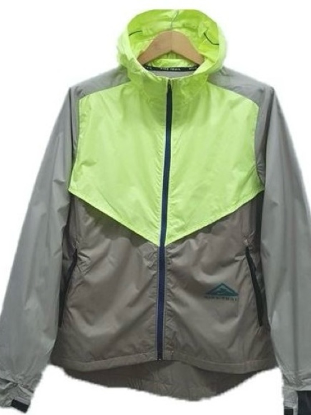 Nike Men's Hooded Two-Tone Windbreaker - Neon Green & Gray